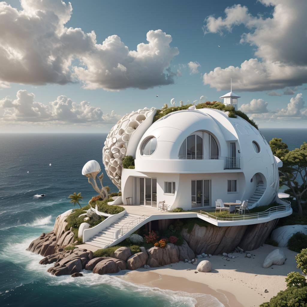 Nautilus Shell House: Modern Sea View Dream