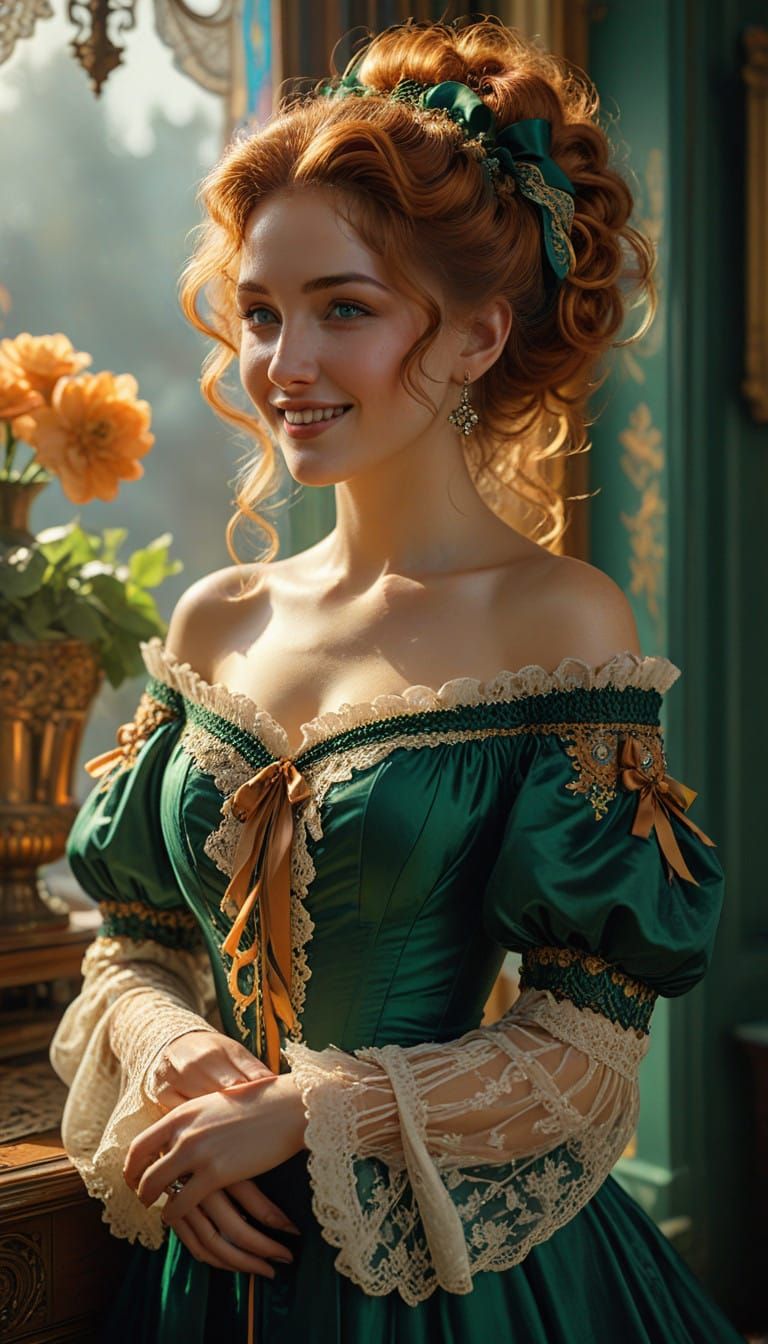 Stunning Victorian Countess in Golden Hues