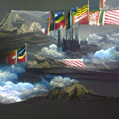 Detailed Matte Painting of a World Flag