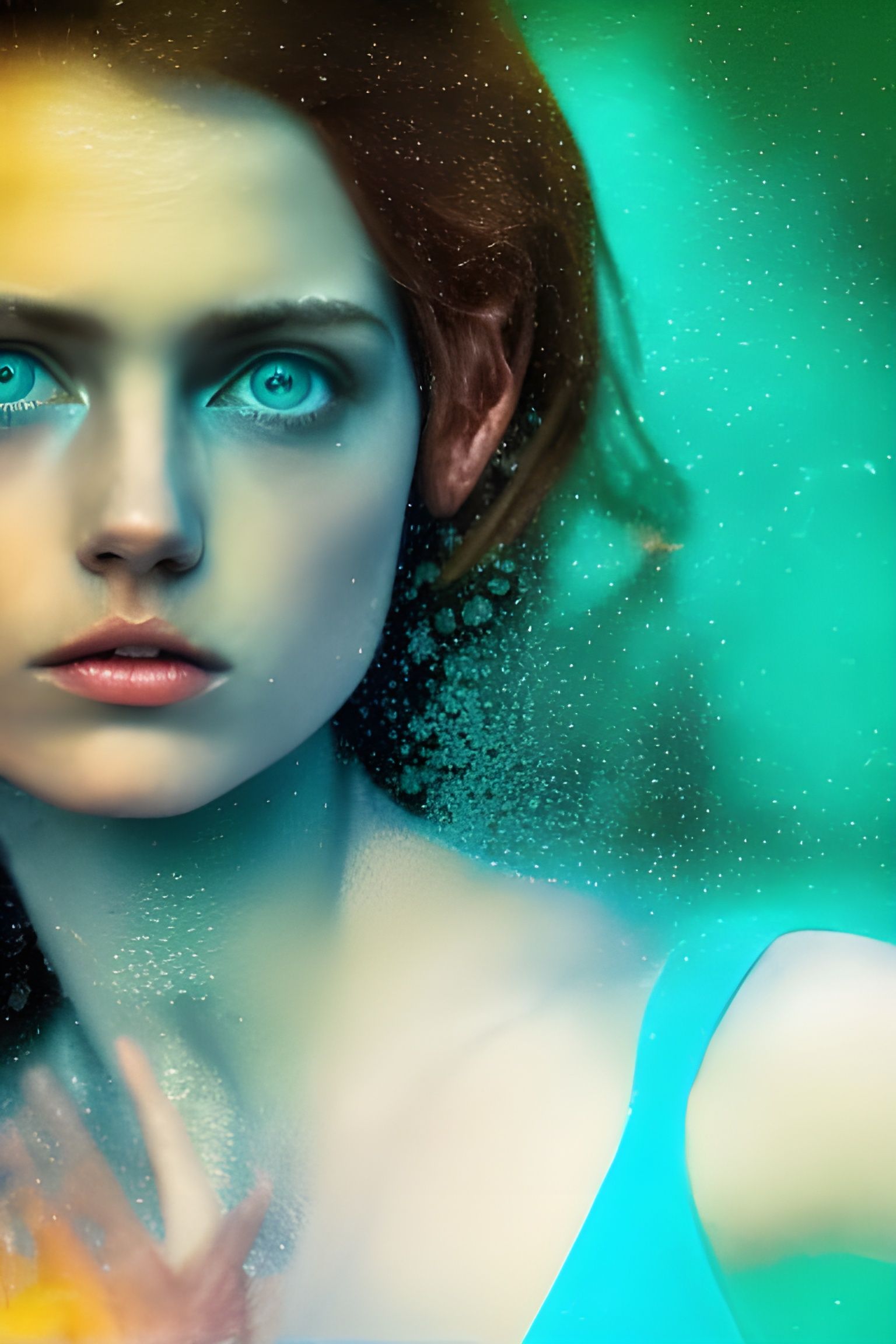 Water Woman Portrait in Hyperrealistic Style