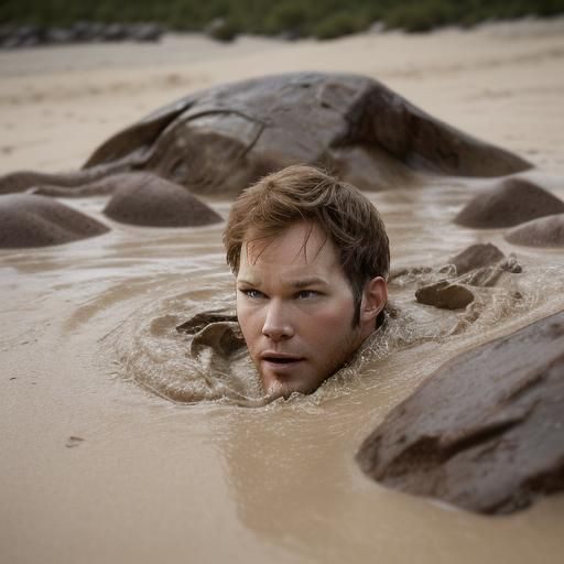Man Sinking in Quicksand: Professional Photography