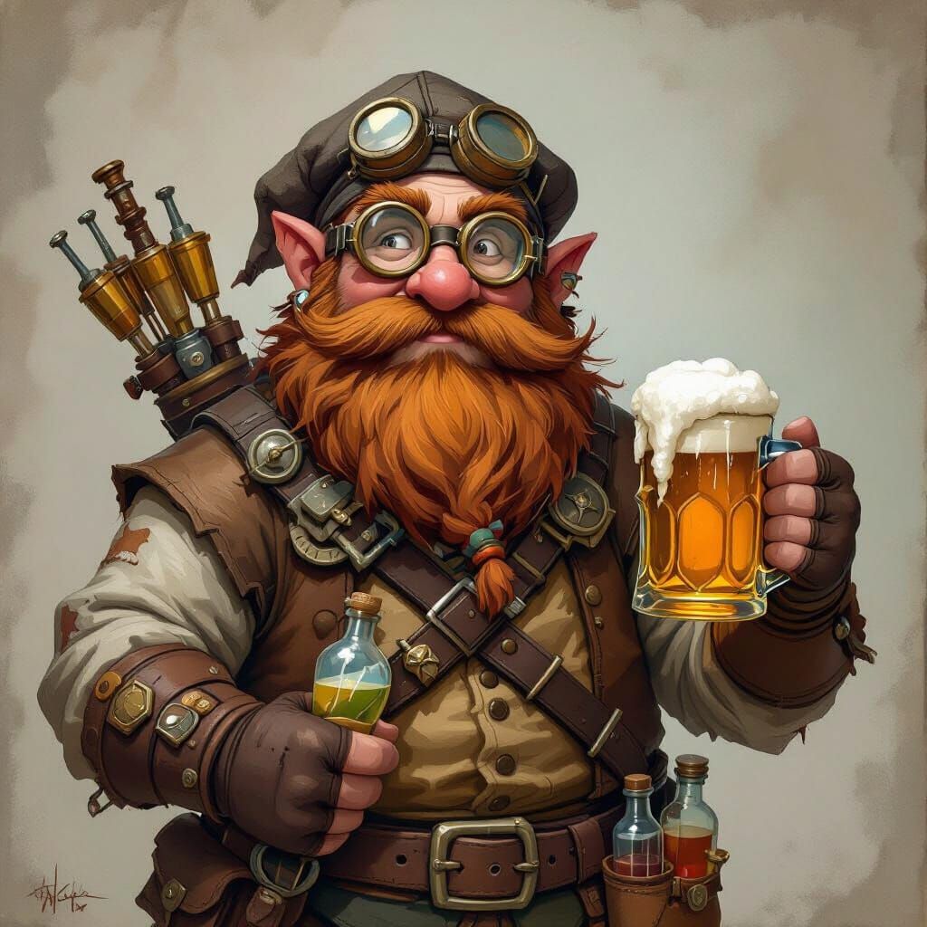 Dwarven Artificer Garrick Iron-Mallet with Repeating Crossbo...