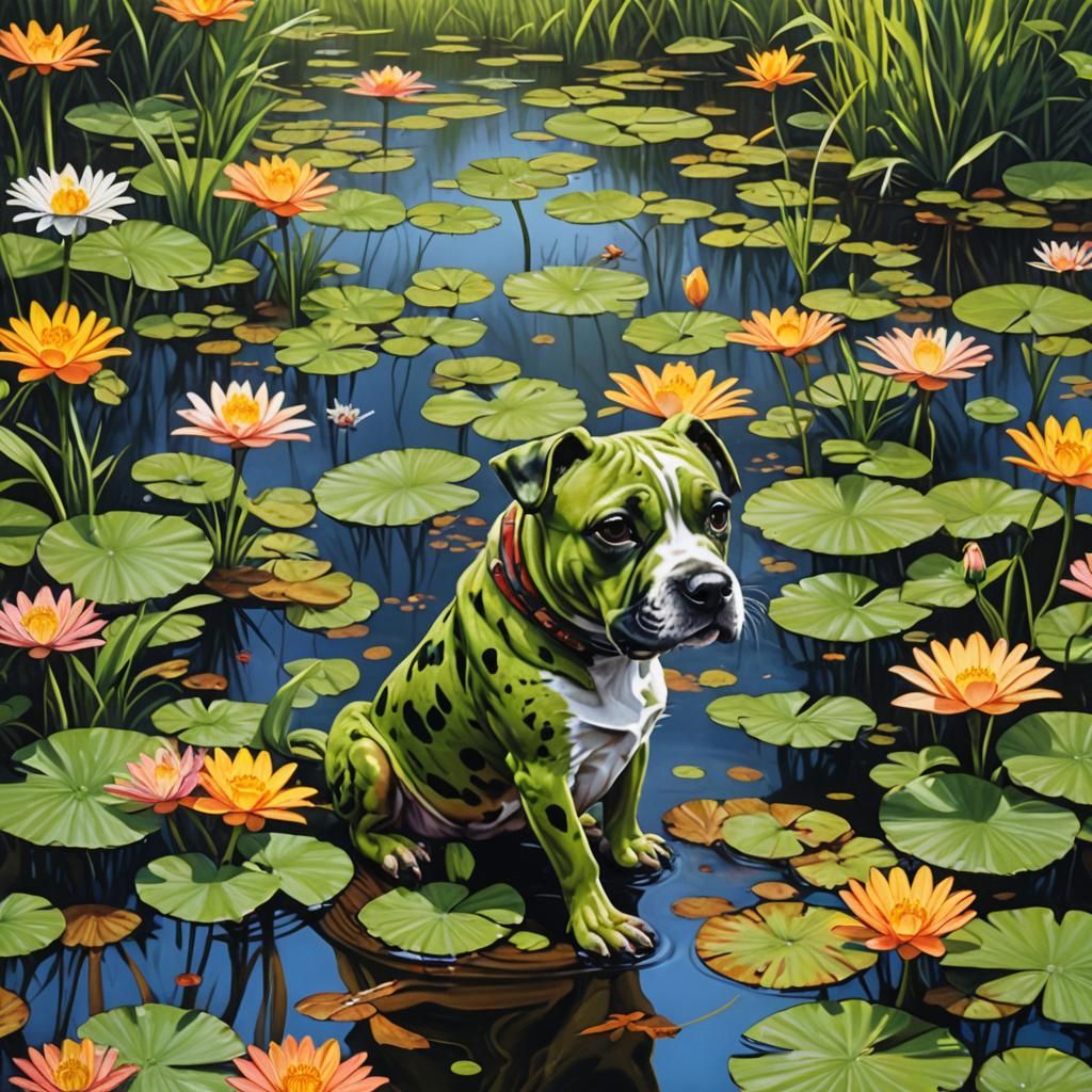 Surreal Swamp Transformation: Graffiti Art at Sunrise