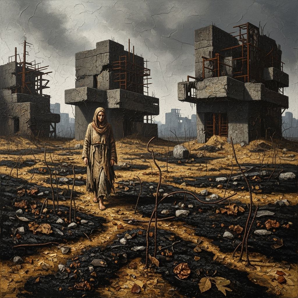 Ancient Landscape with Woman in Earth Tones