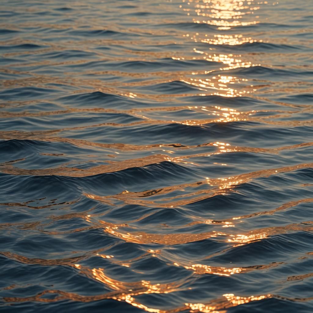 Ocean Sunset in Golden Light: 3D Digital Art