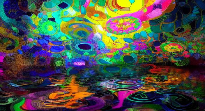 Surreal Garden in Takashi Murakami Style