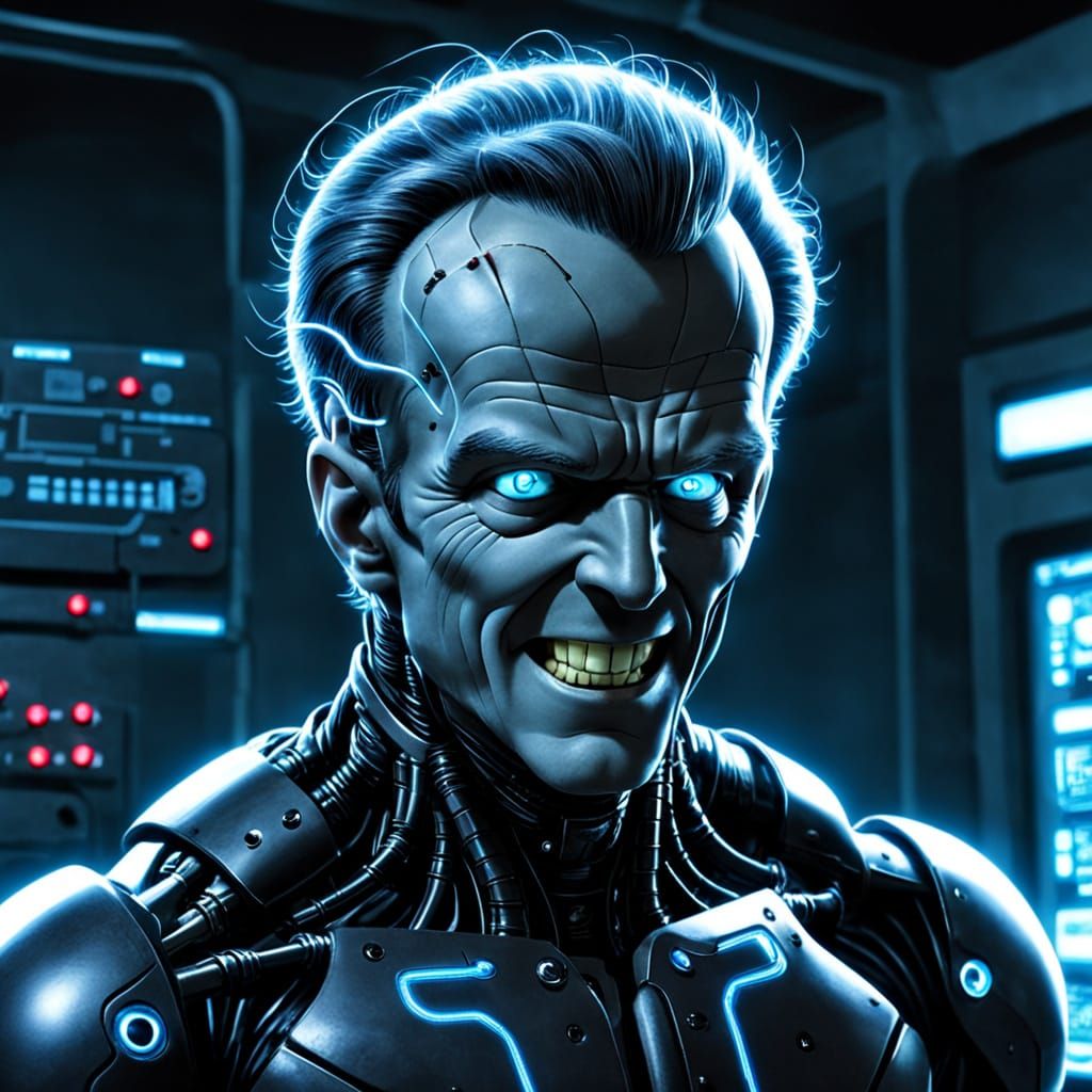 Mad Scientist Brainiac in Sci-Fi Lab Comic Art Style