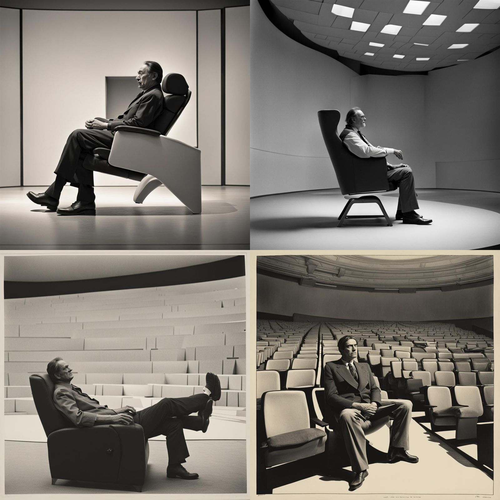 Man Sitting in Chair, High Resolution Image