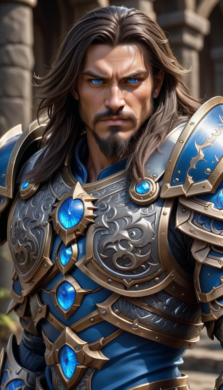 Mighty Human King in Ornate Armor