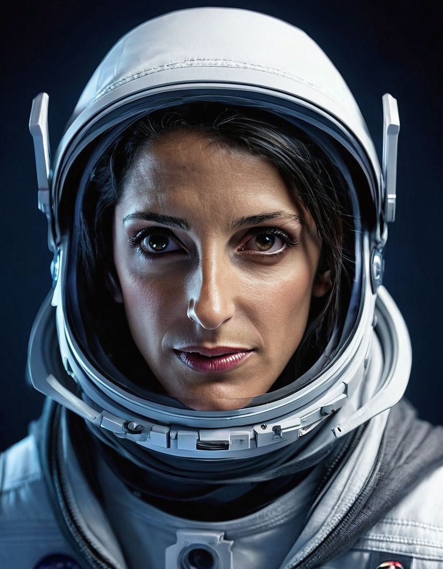 Cyberpunk Astronaut Portrait in Swirling Galaxies