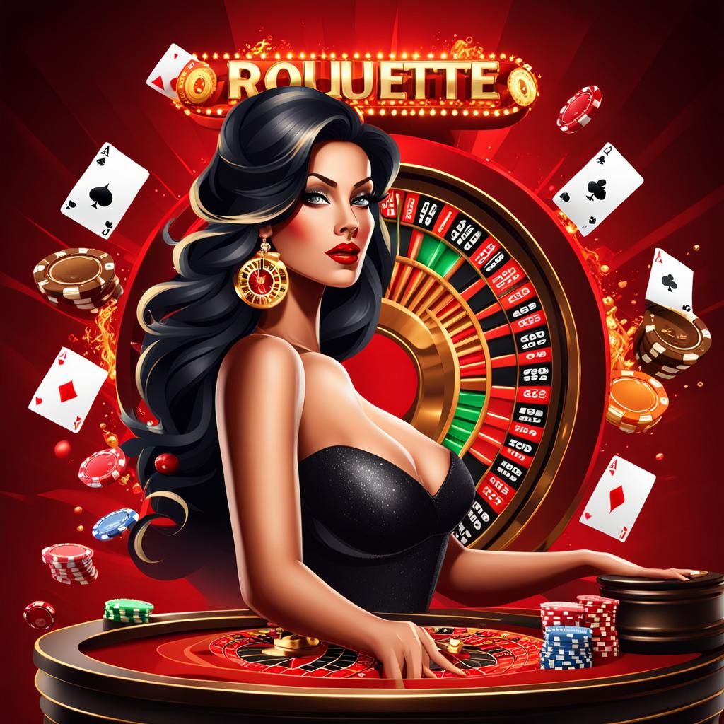 Vegas Casino Games Web Banner Illustration