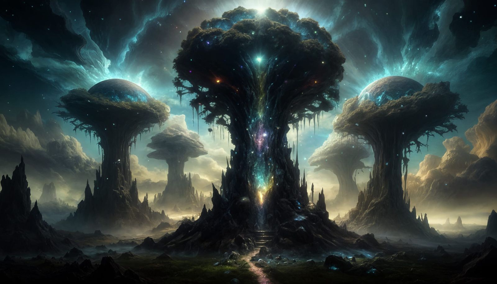 Surreal Alien Worldscapes with Angelic Quartz Formations