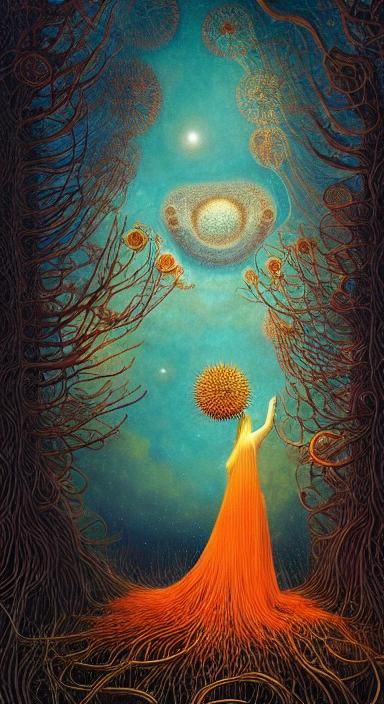 Fairytale Mushroom Dreamscape in Rich Colors