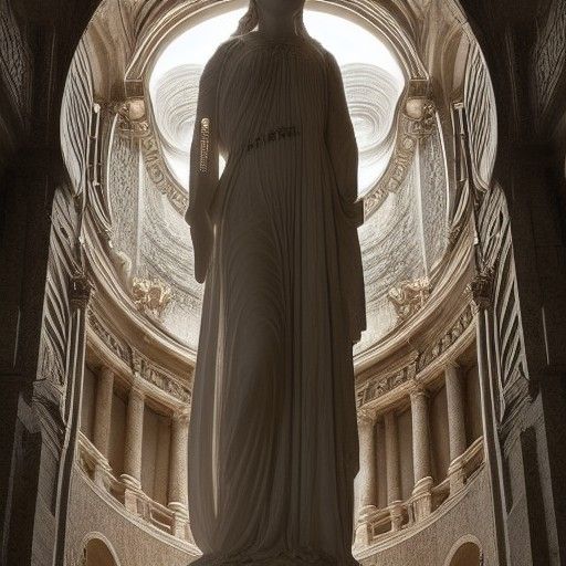 Detailed Marble Statue of a Goddess