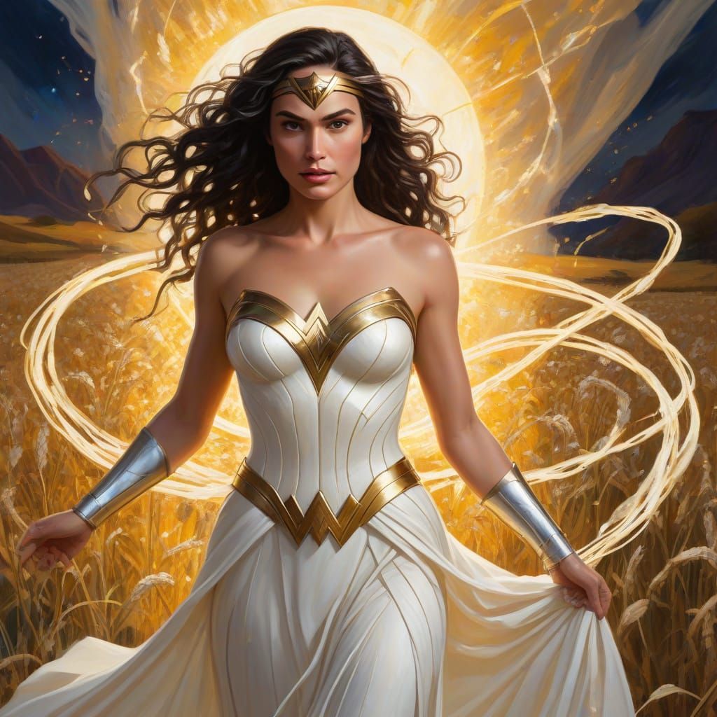 Wonder Woman Goddess Time Cover in Luminous Gold Light