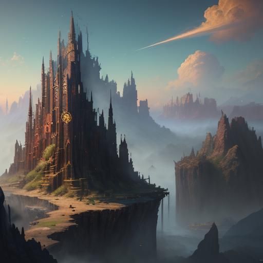 Fantastical Matte Painting in Deep Color, 8K