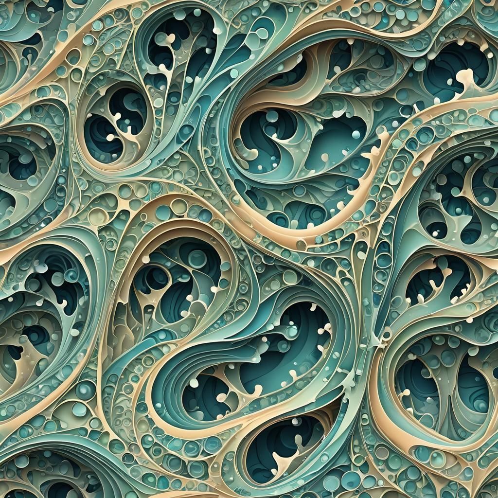 Abstract Whale Fountain with Iridescent Pastel Hues