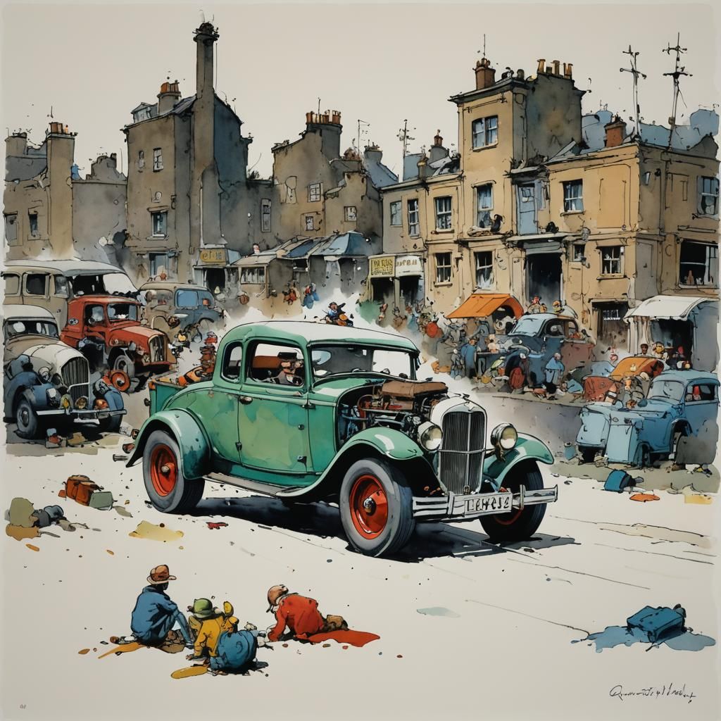 Dynamic Hot Rod Illustration