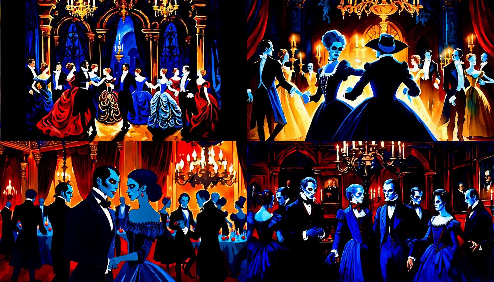 Vampire Ball in 1500s London, Oil Painting