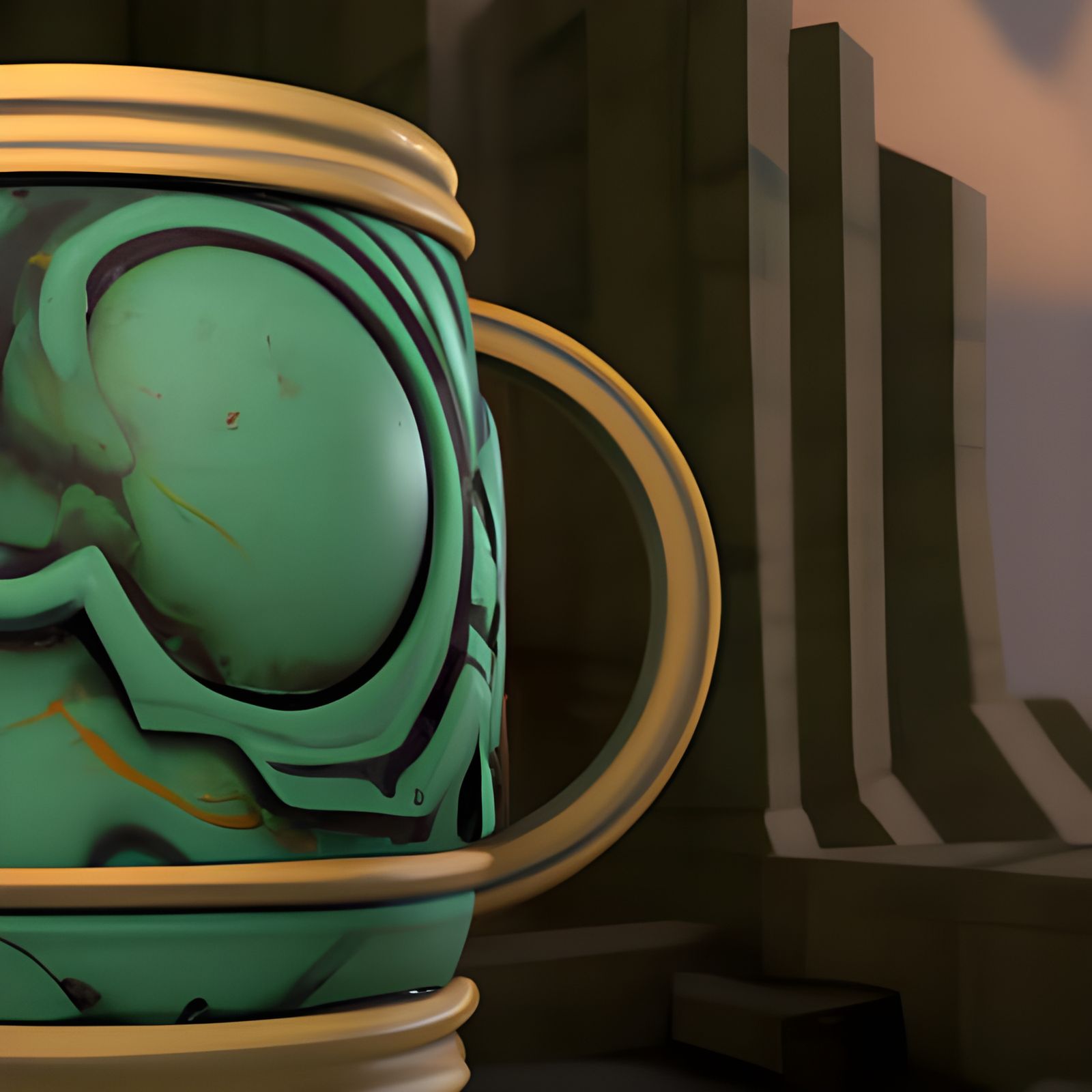 Detailed Matte Painting of a Fantastical Mug