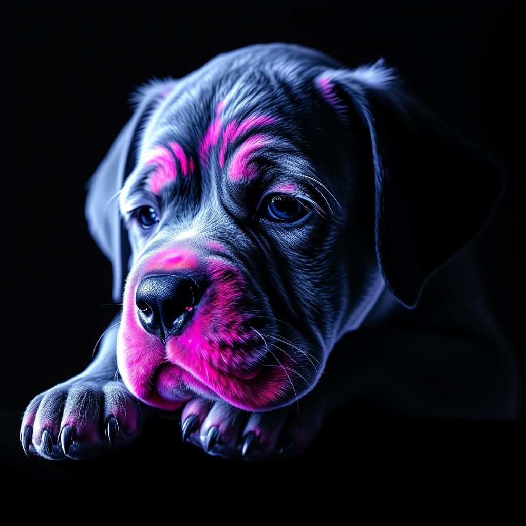 Biometric Puppy in Visionary Art Style