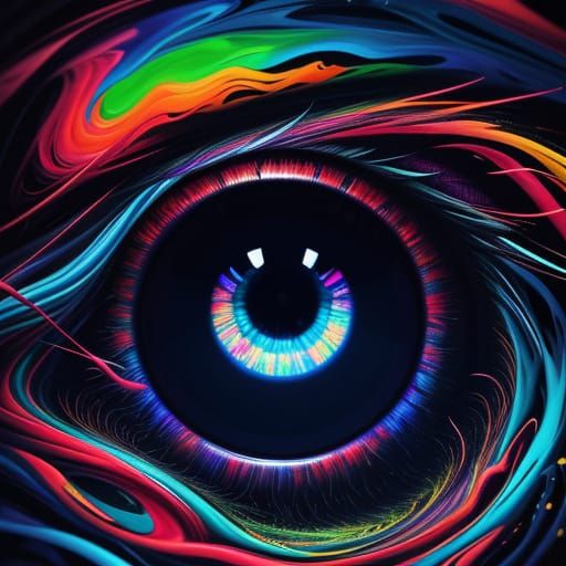 Surreal Person Floating in Darkness: A Digital Oil Painting