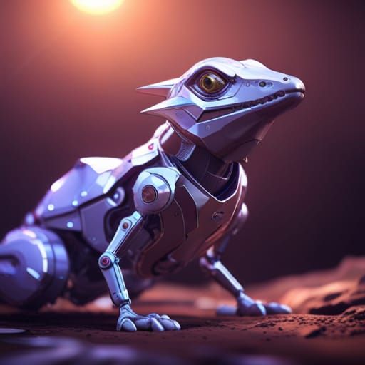 Futuristic Robot Lizard with Intricate Mech Details