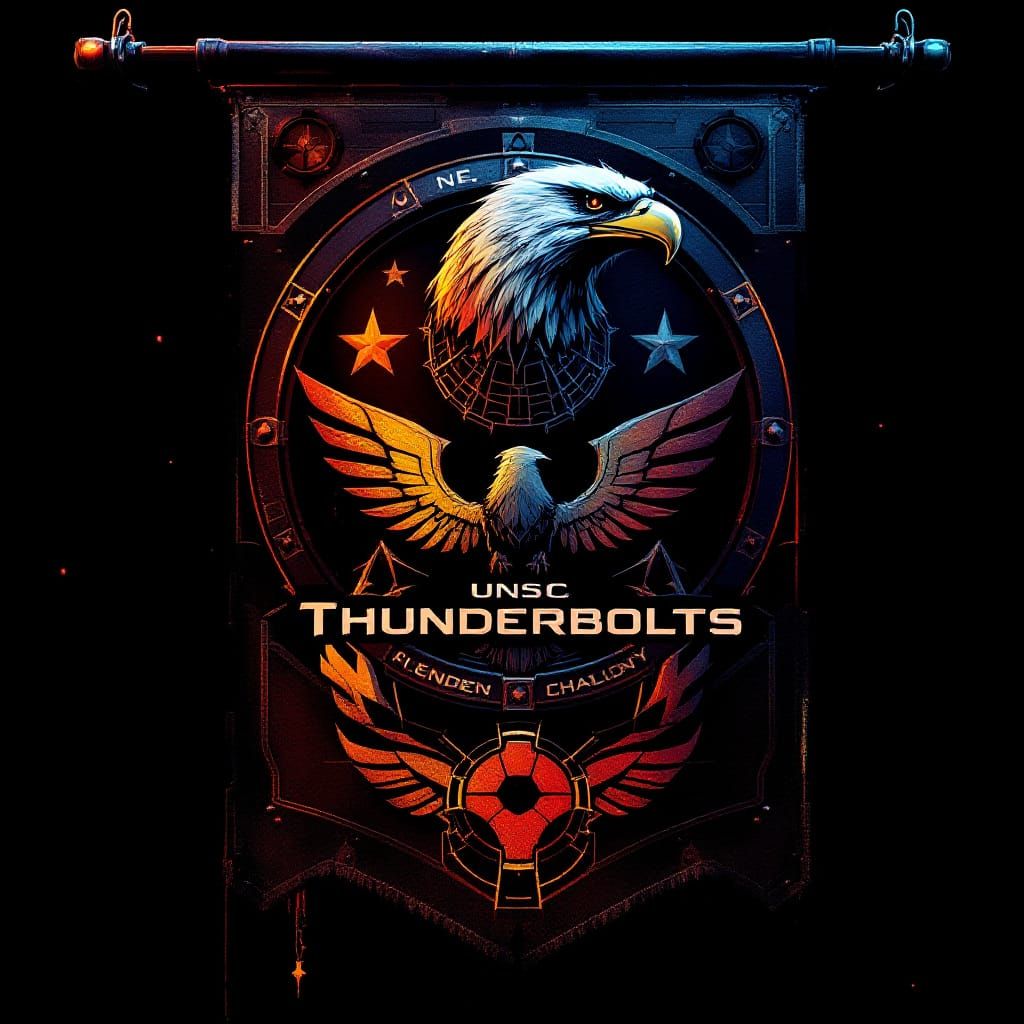 UNSC Thunderbolts Banner with Eagle Emblem