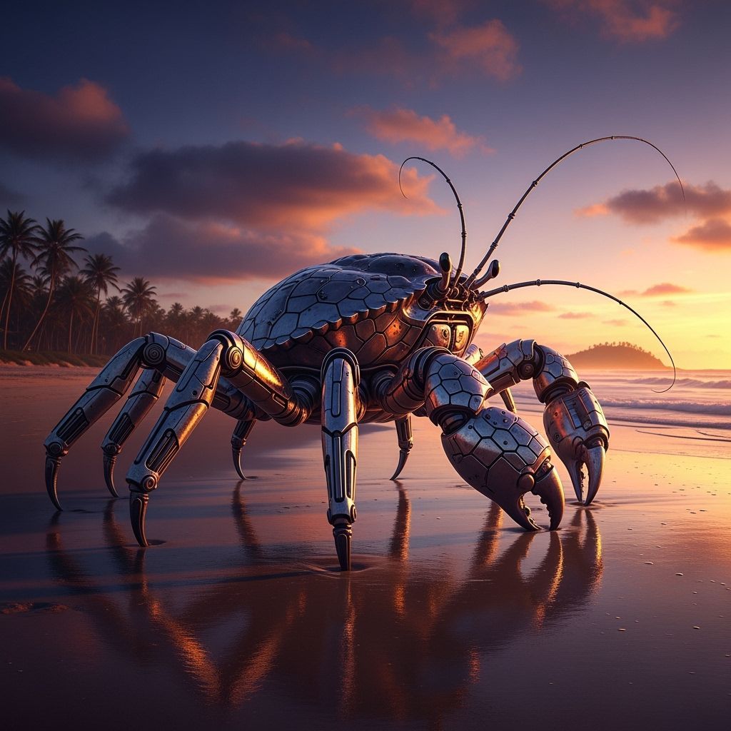 Cybernetic Crab on a Brazilian Beach