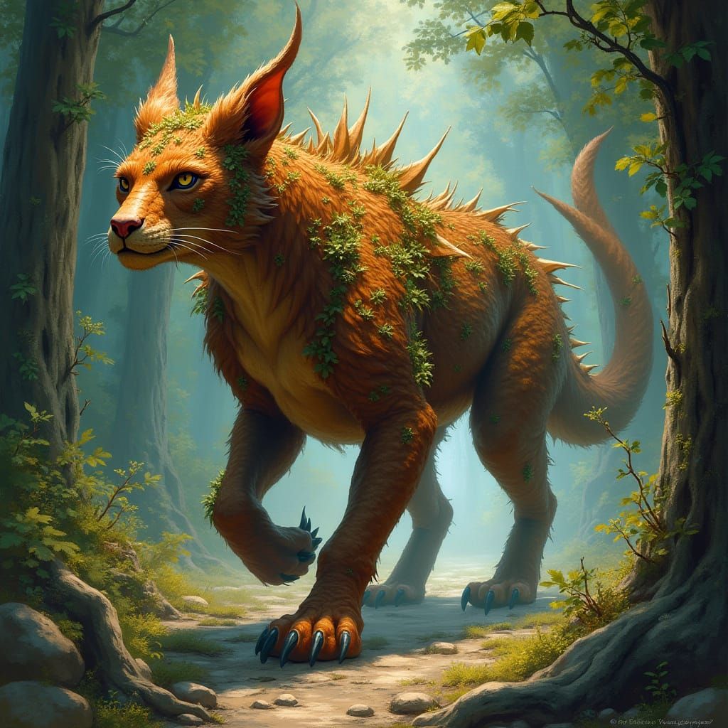 Majestic Sylvan Chimera in Ancient Forest