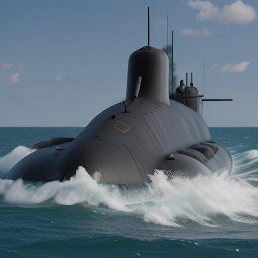 Submarine in Combat: Digital Art Illustration