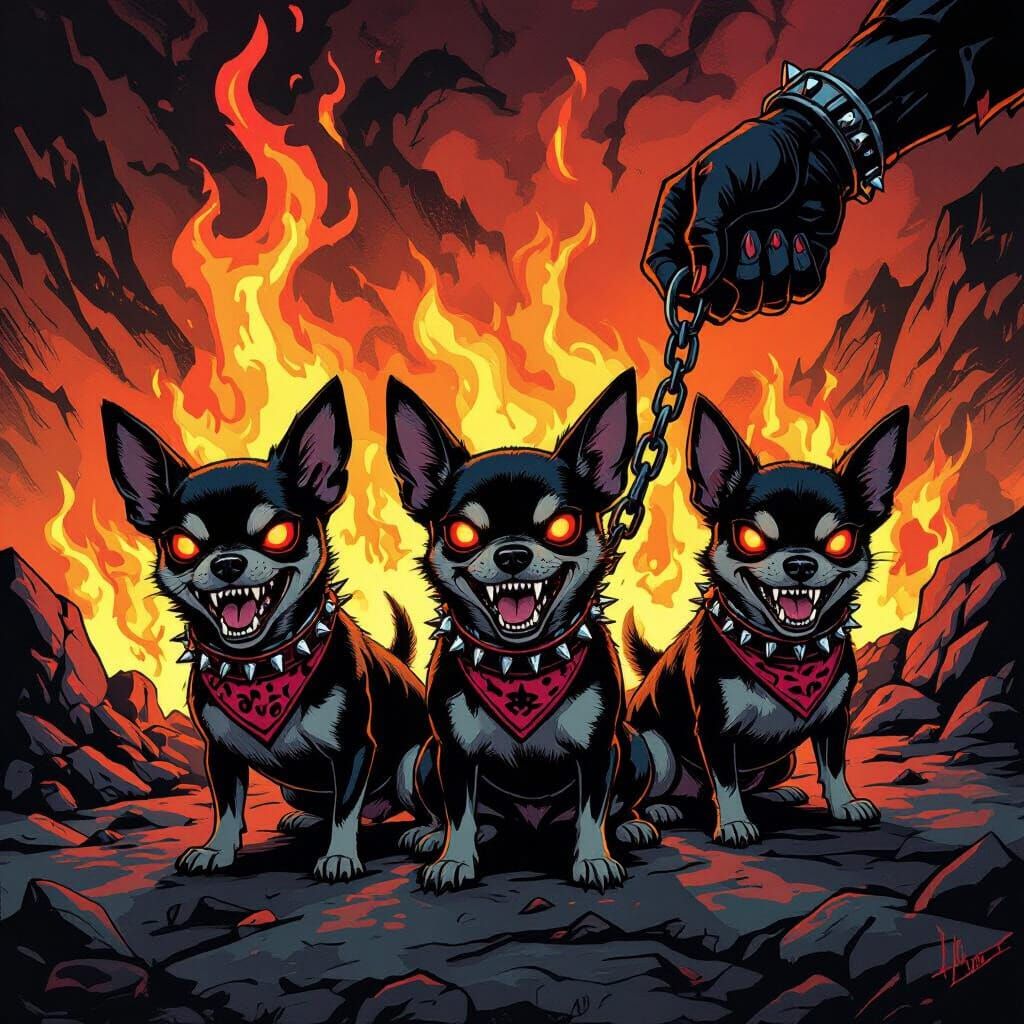 Vicious Chihuahua Gang Unleashed by Demonic Hand