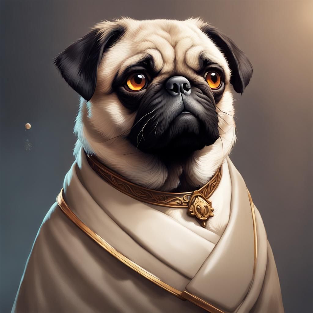 Detailed Portrait of a Black Mixed-Breed Dog