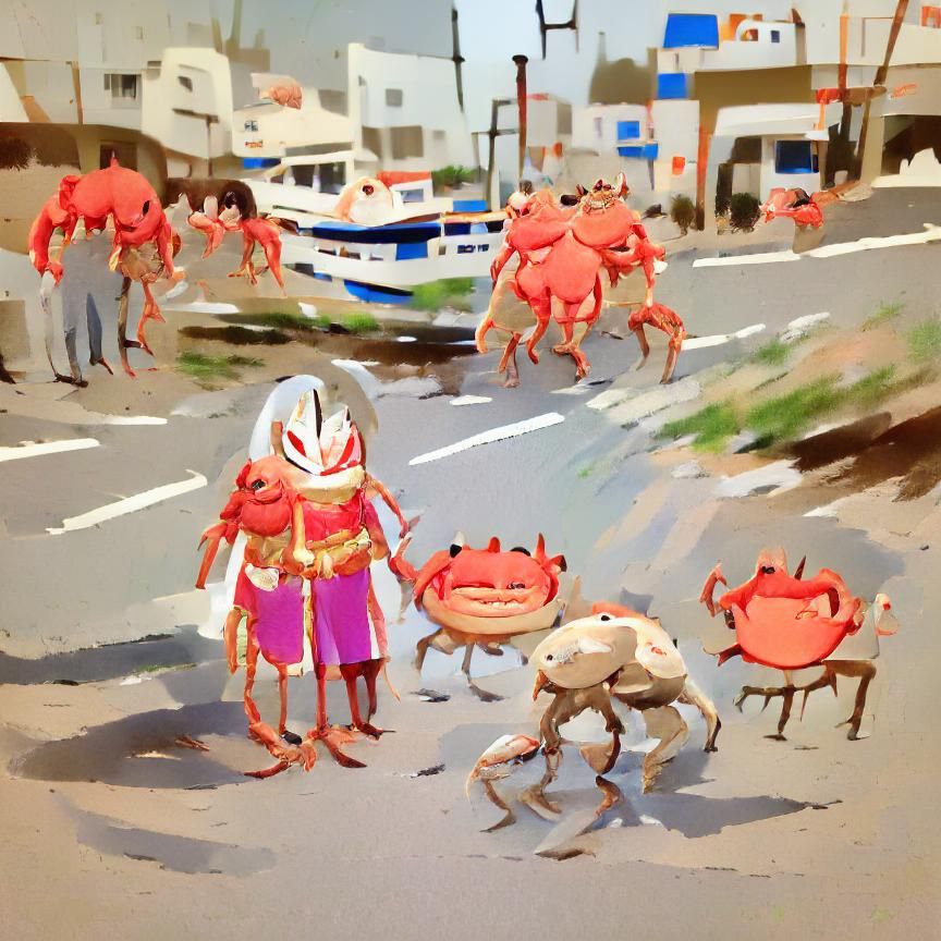 Surreal Crab Person in a Fantasy Landscape
