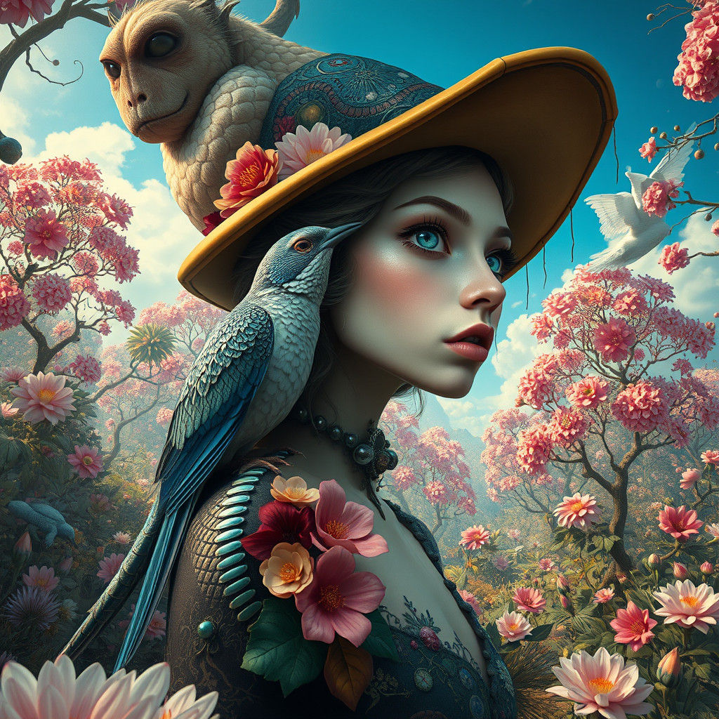 Breathing Air: A Surreal Portrait in Rich Color