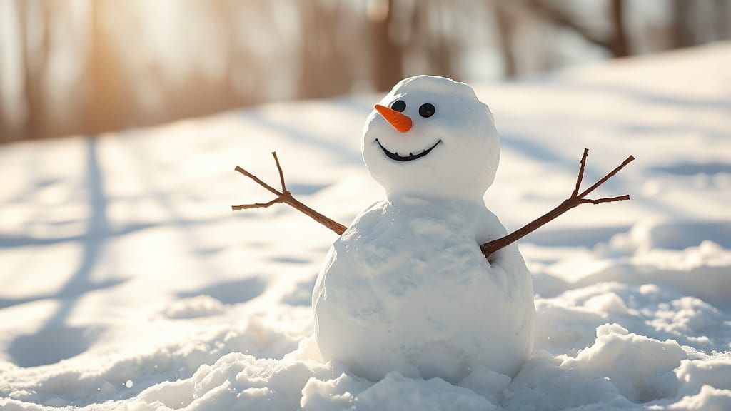 Snowman Melts in the Sun: A Winter Goodbye