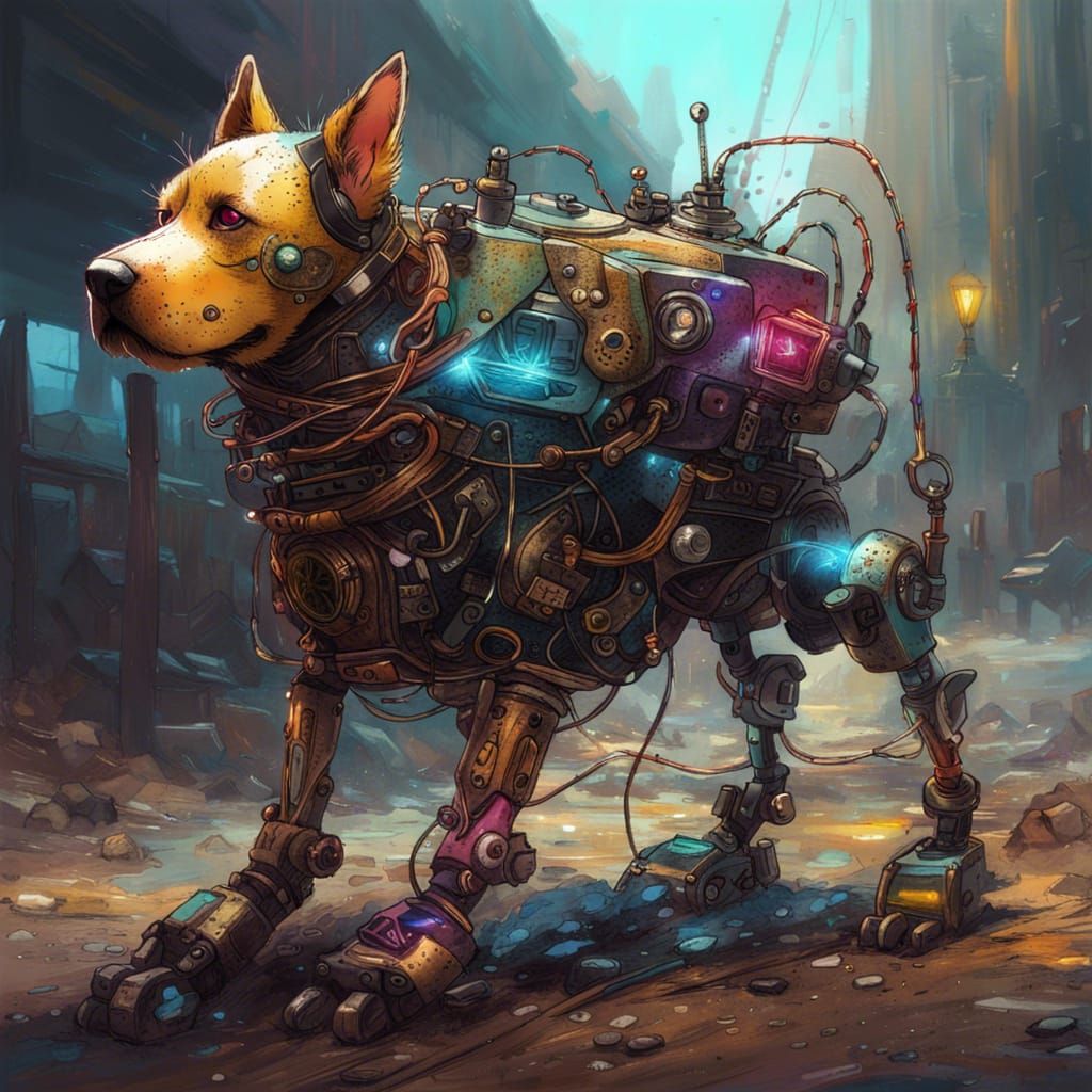 Steampunk Robot Puppy by Ismail Inceoglu