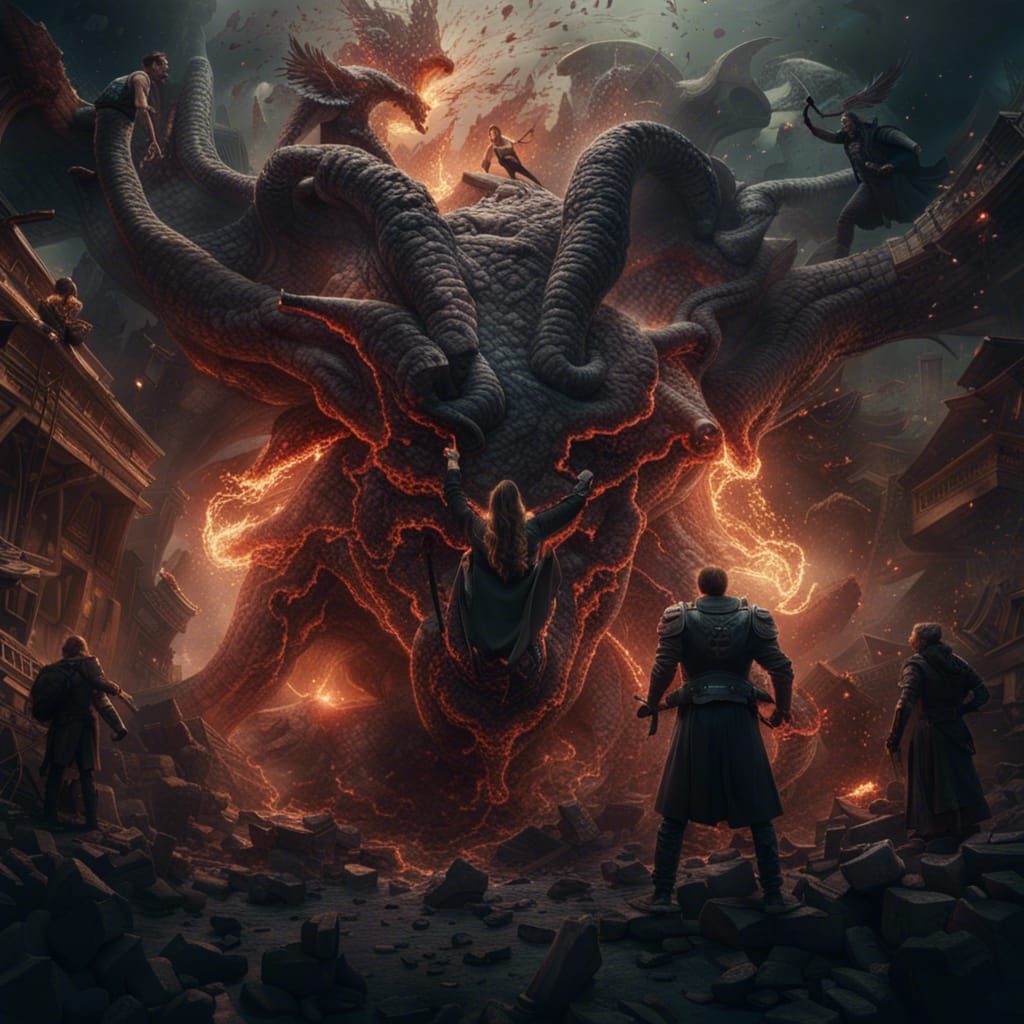 Epic Battle Against Inner Demons: Digital Matte Painting