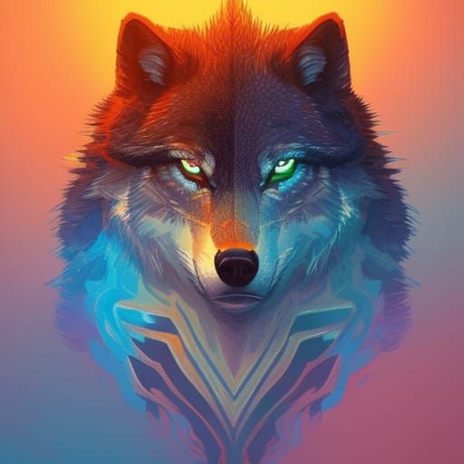 Majestic Wolf in Detailed Pixel Art