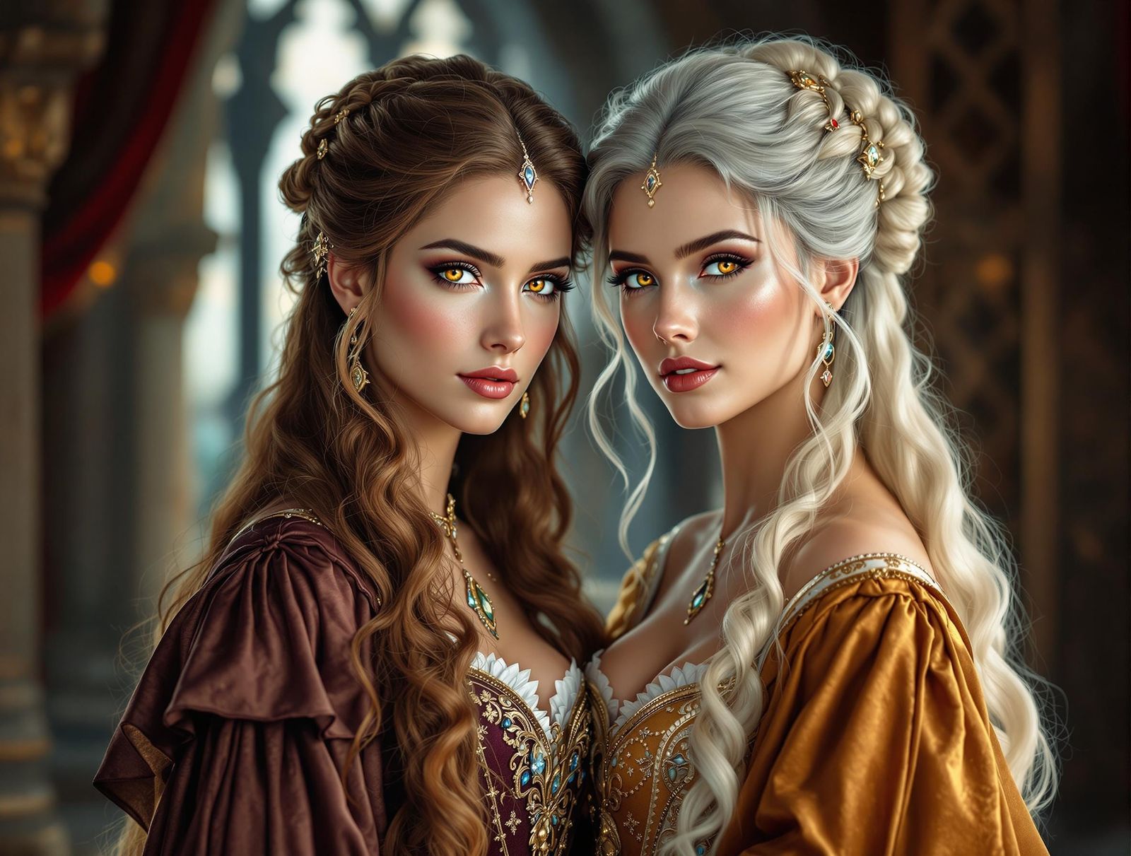 Regal Queens in Medieval Fantasy Portrait