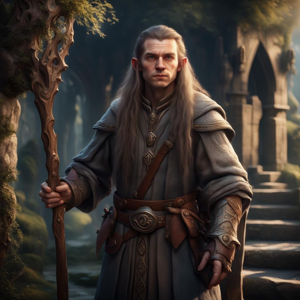 Young Hobbit Cleric Fantasy Concept Art