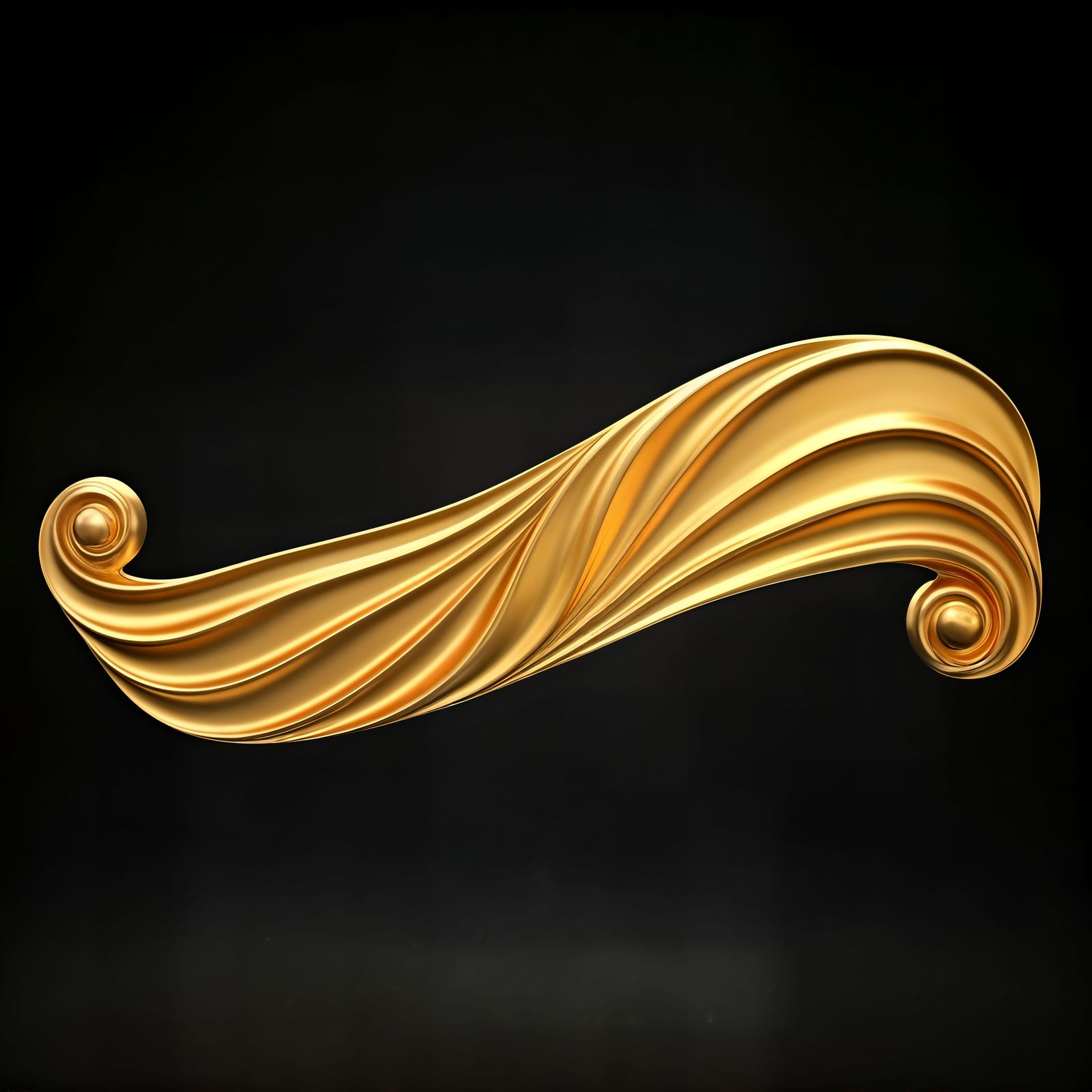 Elegant Gold Ornamental Divider with Flowing Curves