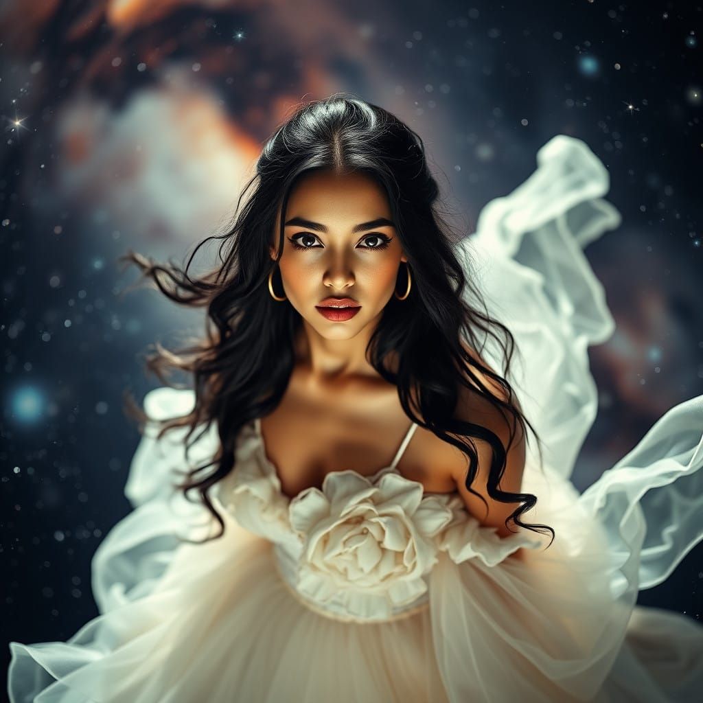 Stunning Celestial Goddess in Ethereal Glow