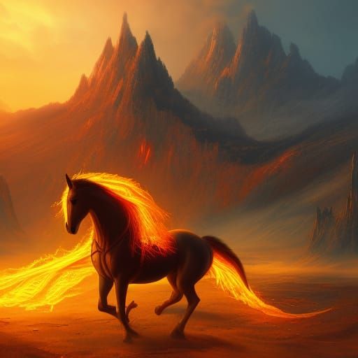 Fiery Horse Fantasy Concept Art