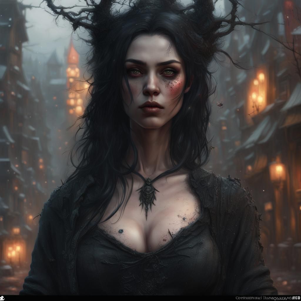 Beautiful Goth Witch Cinematic Photography