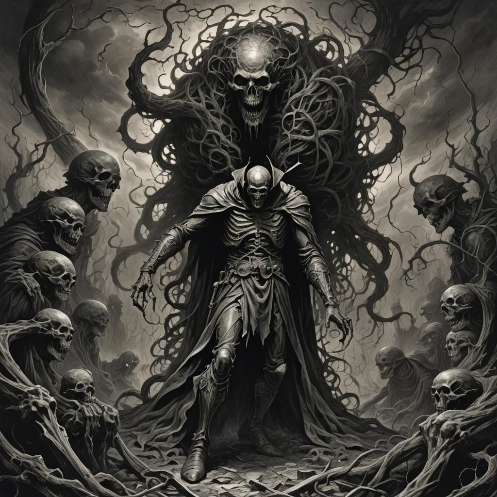 Horror Engraving of a Twisted Mind