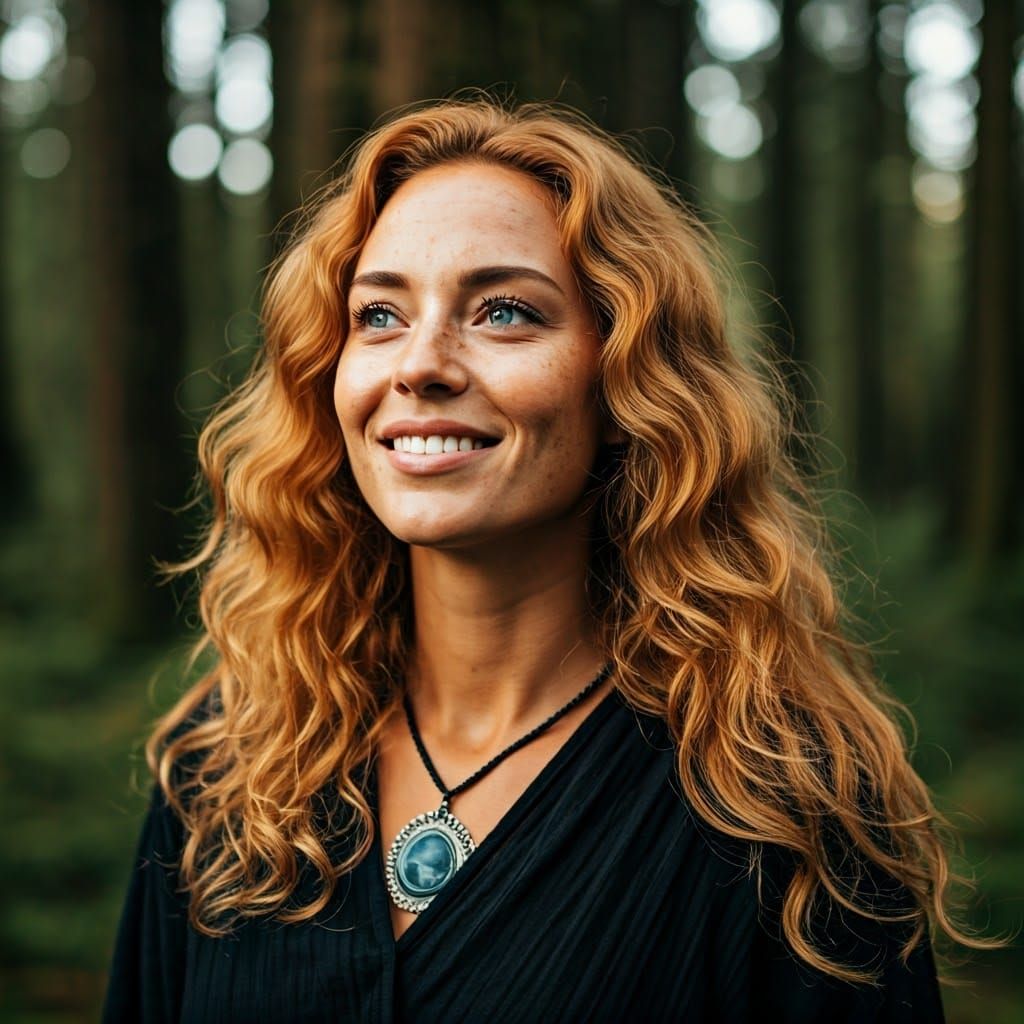 Sun-Kissed Woman in West Coast Forest