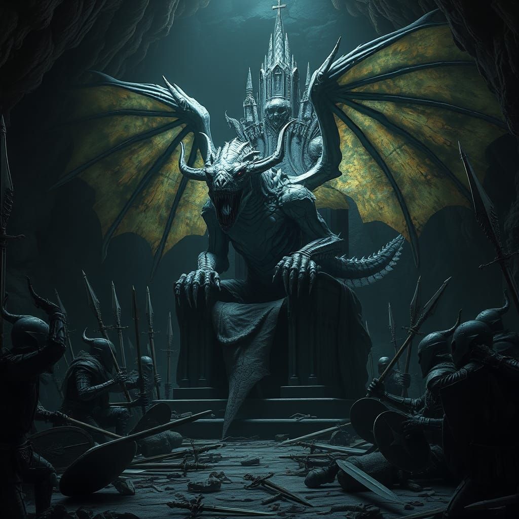 Undead Dragon King on Throne of Fallen Knights