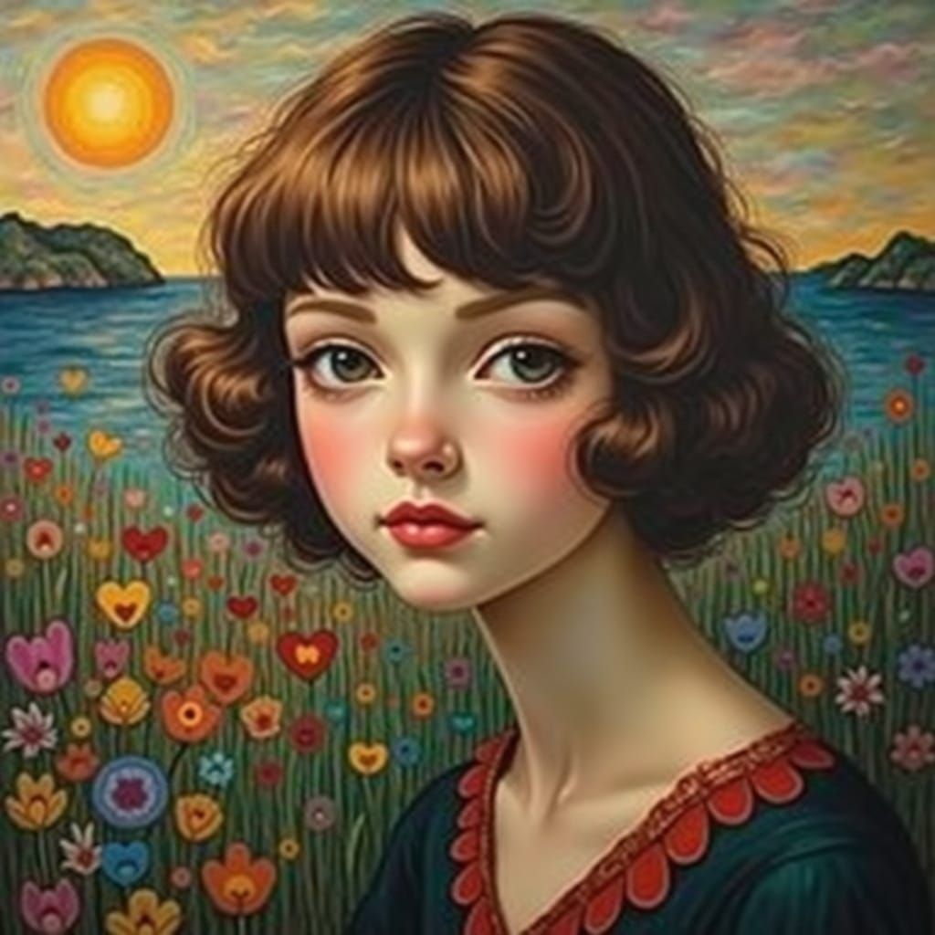 Fauvist Dreamscape: Klee, Klimt, Waterhouse Inspired Art