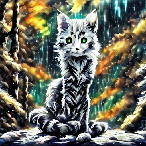 Cyberpunk Warrior in Neon-Lit Cityscape